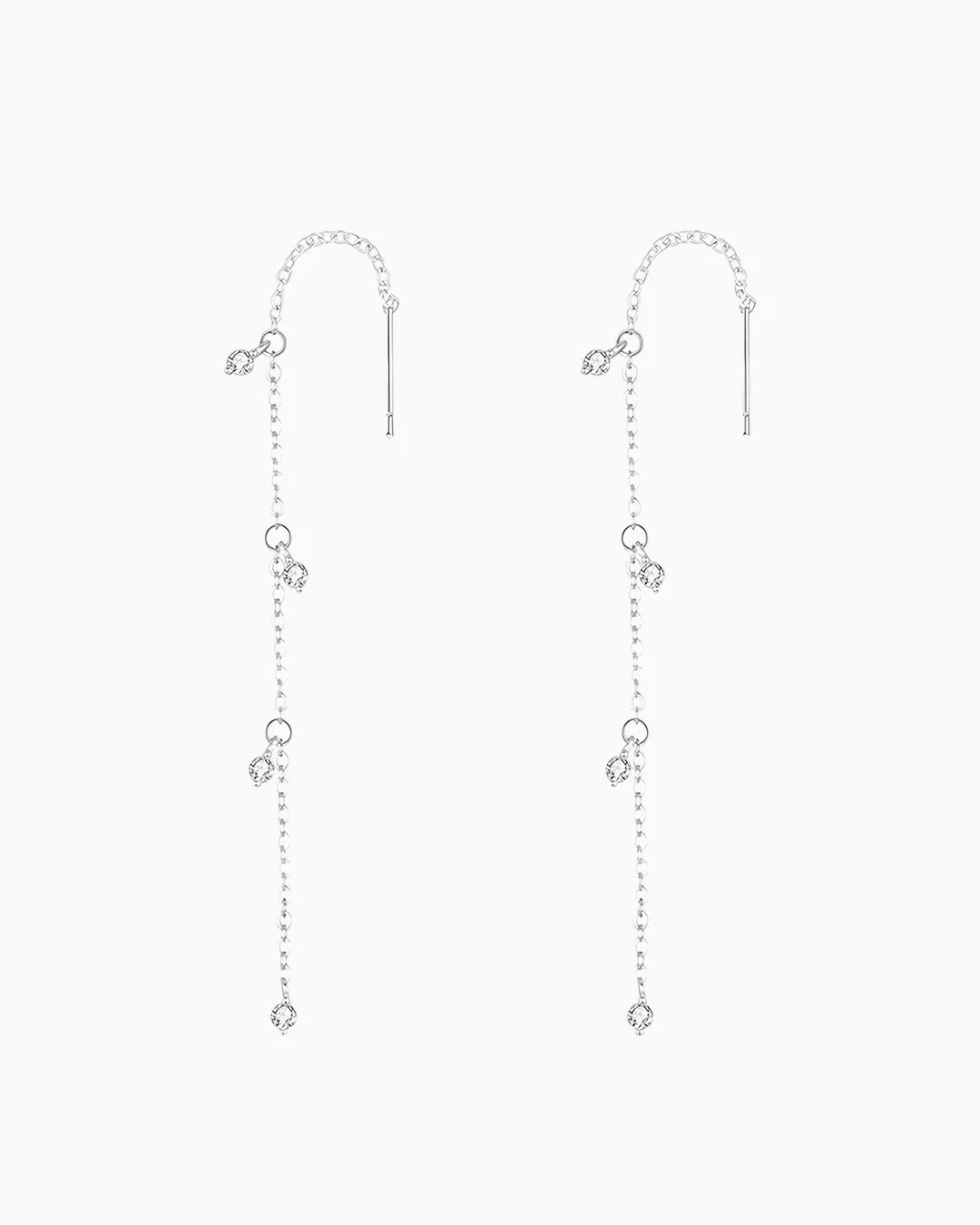 Brincos Cascatas de Elos em Prata 925