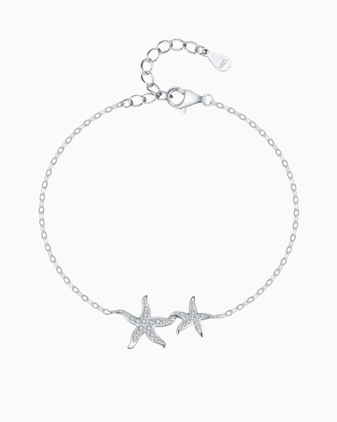 Pulseira Mannvik Estrelas do Mar Ajustável Zircônia em Prata 925