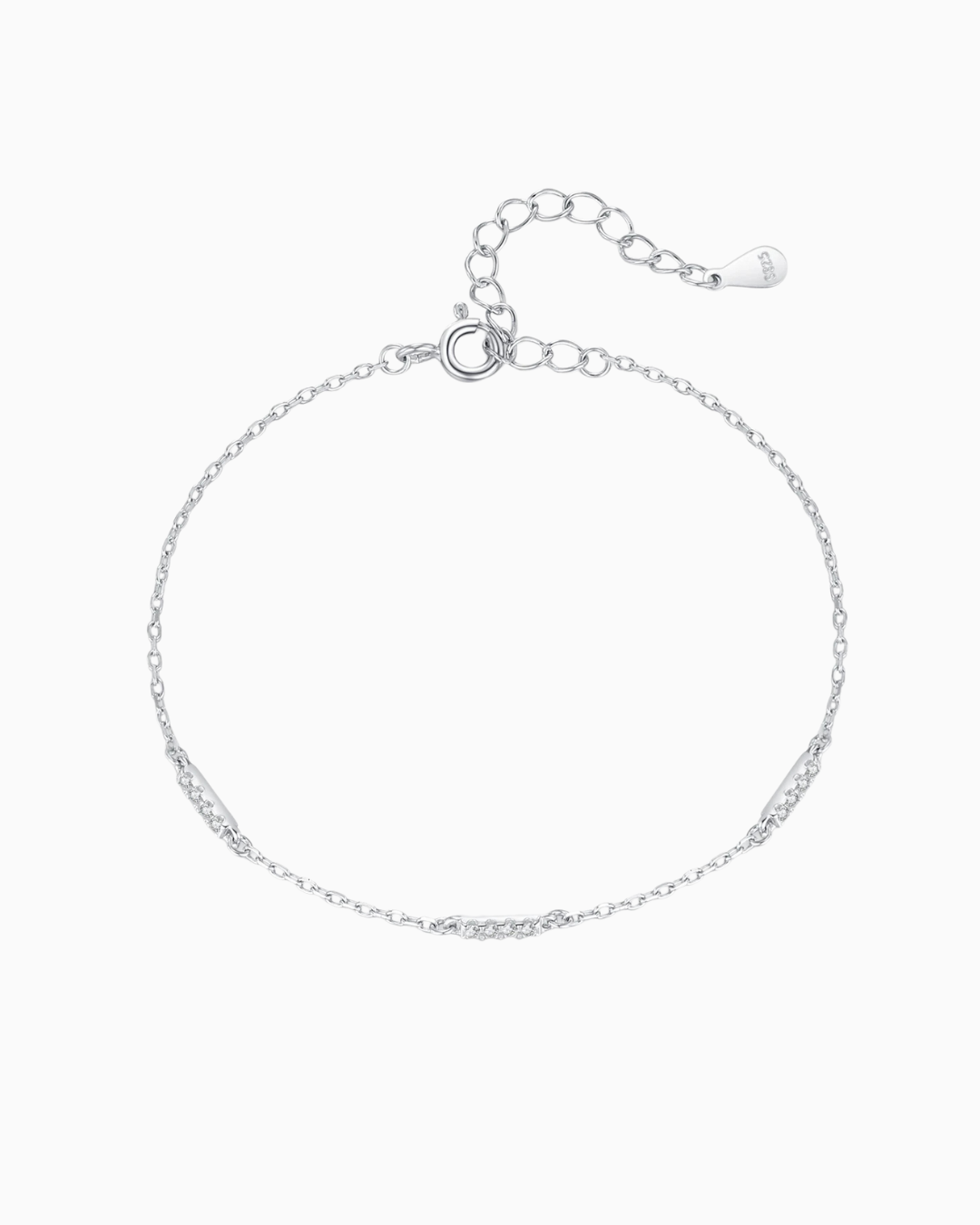 Pulseira Mannvik Pontos de Luz Ajustável Zircônia em Prata 925