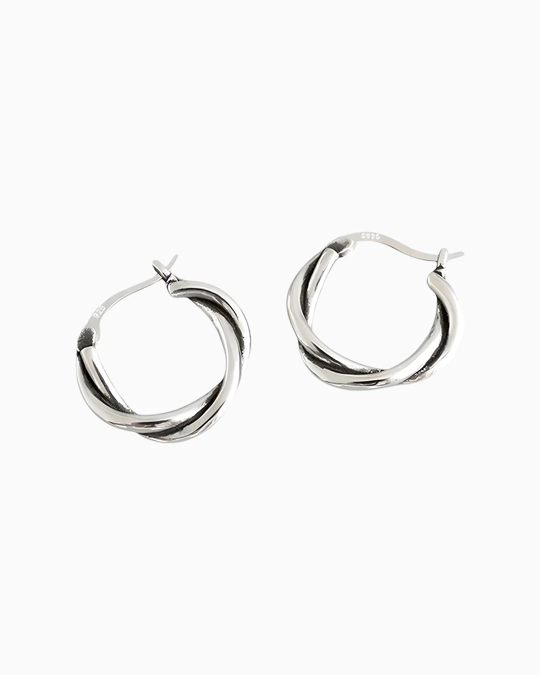 Brincos de Argola Torcidos em Prata 925