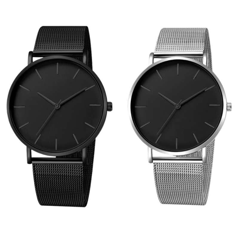 SET MIT 2 MINIMALISTISCHEN HERRENUHREN