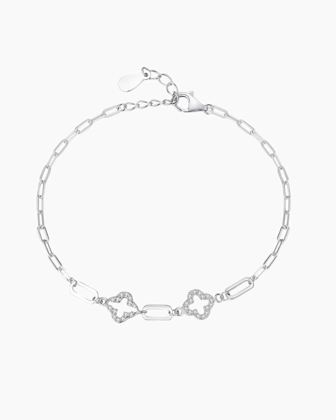 Pulseira Mannvik Trevo de Luz em Prata 925